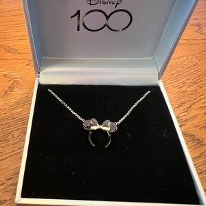 Rebecca Hook Disney 100 Platinum Style Drip Minnie Mouse Ears Headband Necklace